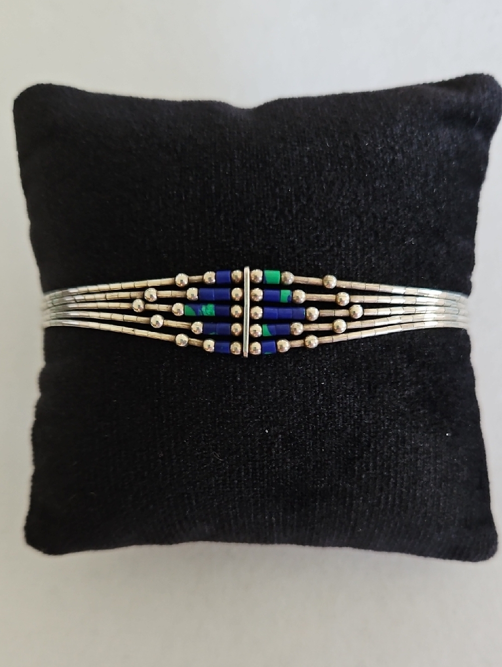 Vintage Liquid Sterling Silver Azurite Bracelet